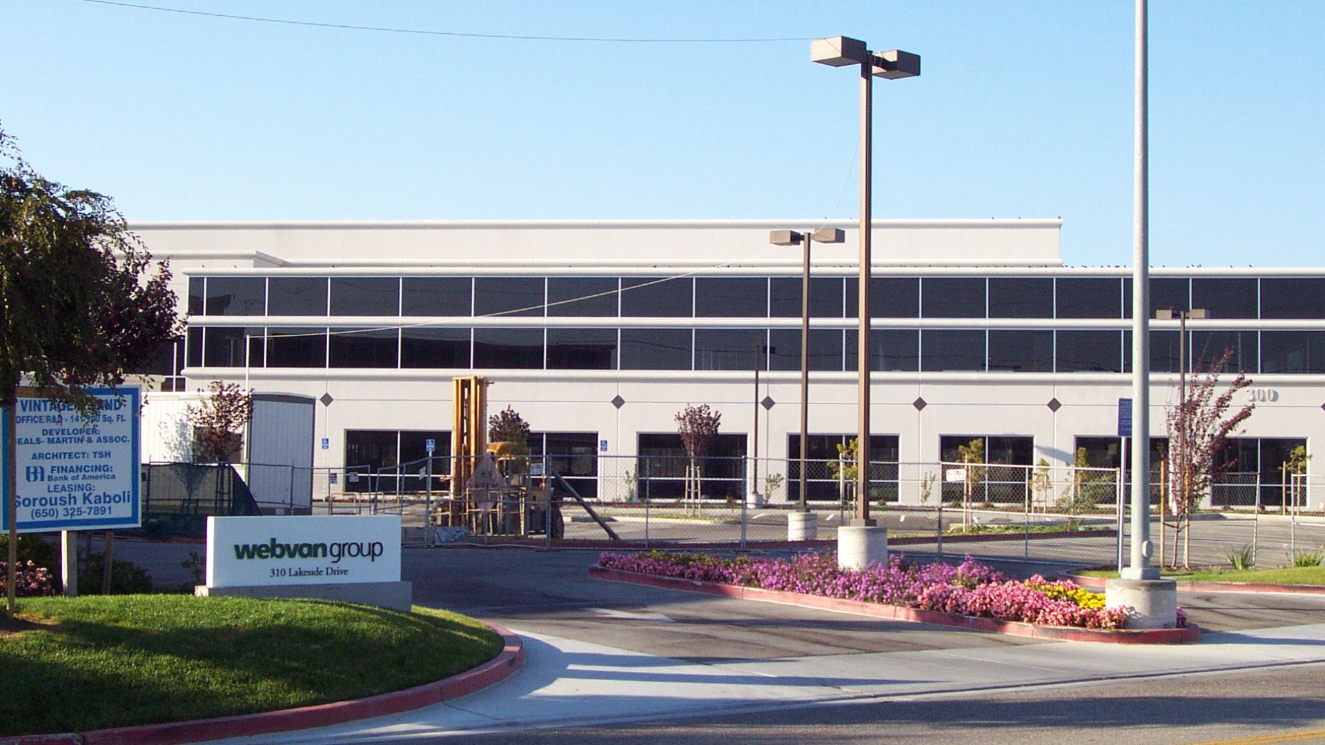 Webvan headquarter building in Foster City after the company went bankrupt.