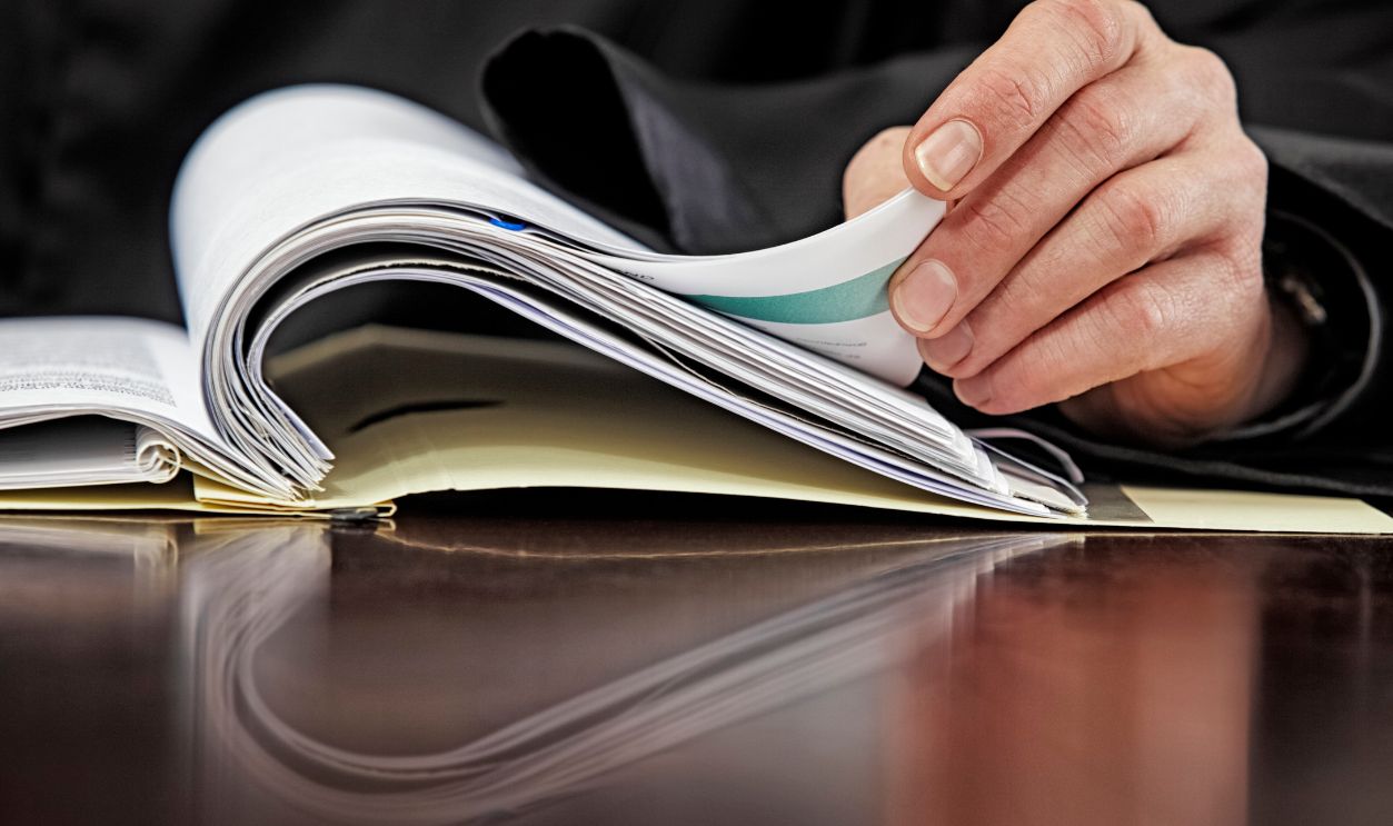 Lawyer Studying a Document, Advocate in the Court