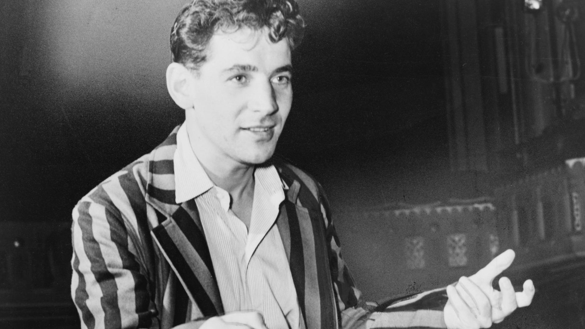 Leonard Bernstein, conductor and musical director of New York City Symphony at the New York City Center
