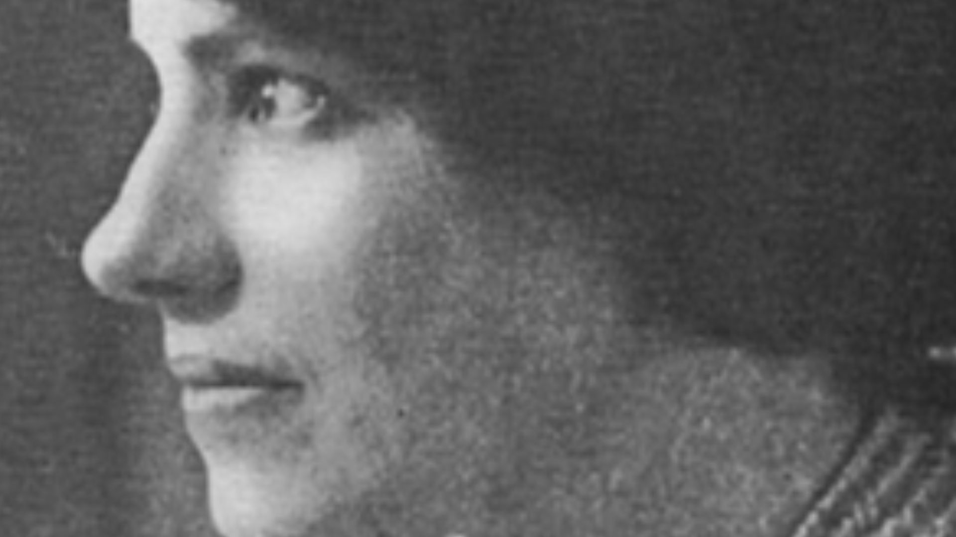 Profile photograph of Anna Anderson, who adopted the identity of Grand Duchess Anastasia of Russia in early 1922