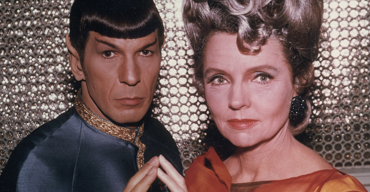 American actors from Star Trek, Leonard Nimoy and Jane Wyatt 