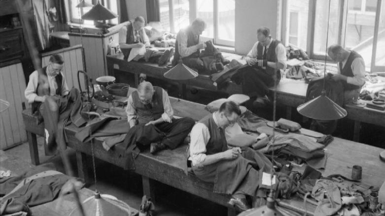 Savile Row- Tailoring at Henry Poole and Co., London, England, UK, 1944