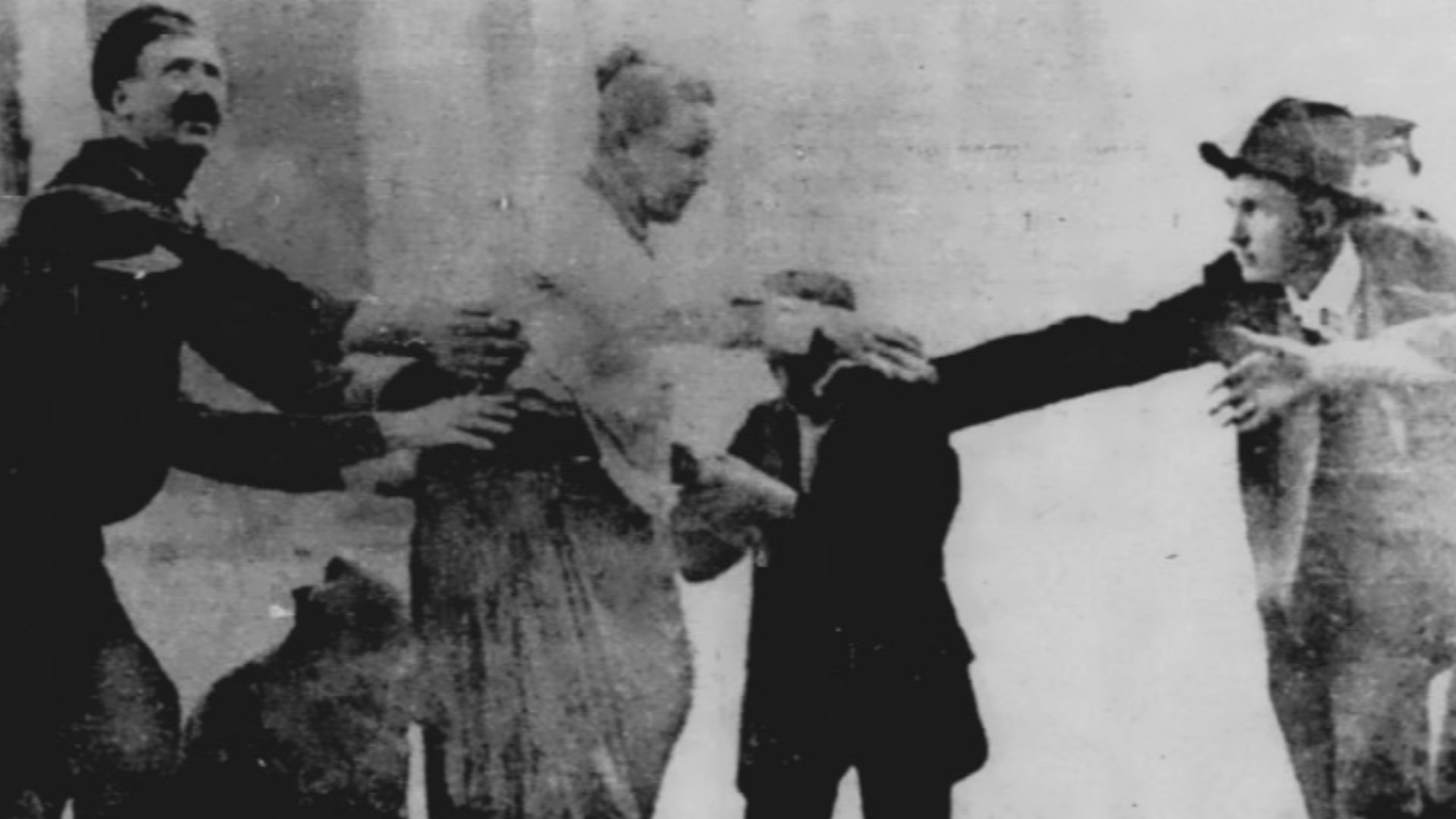 Annie Taylor helped to shore after going over the Niagara Horseshoe Falls