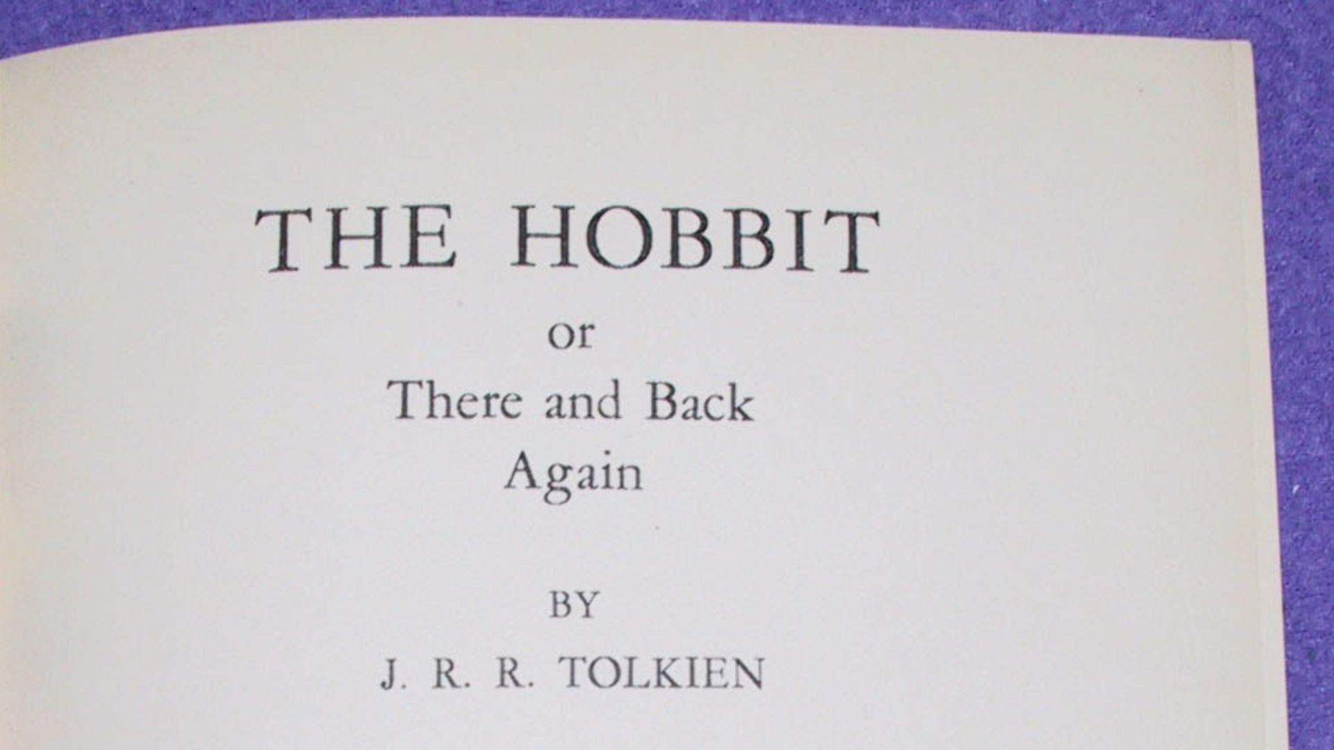 Title page of second printing of first American edition of The Hobbit
Photographed 29 August 2004 by Daniel R. Strebe