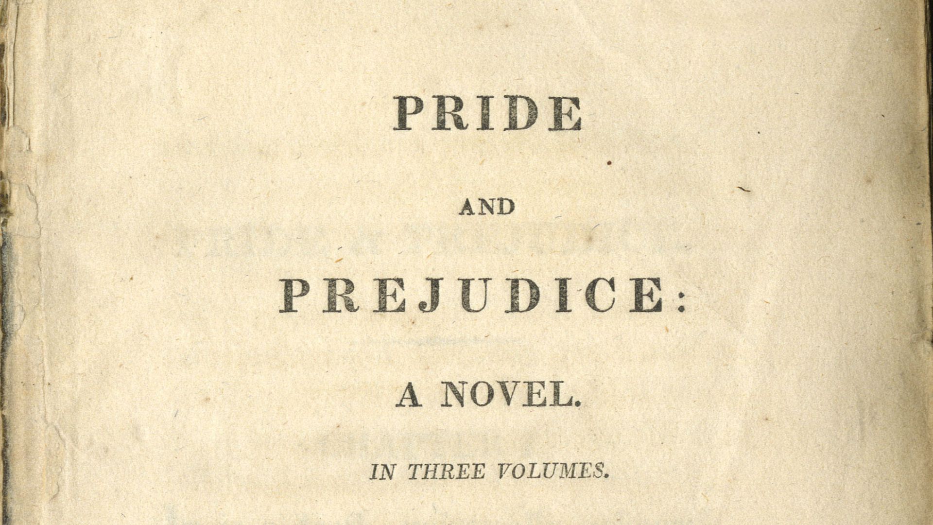 Title page from the first edition of the first volume of Pride and Prejudice