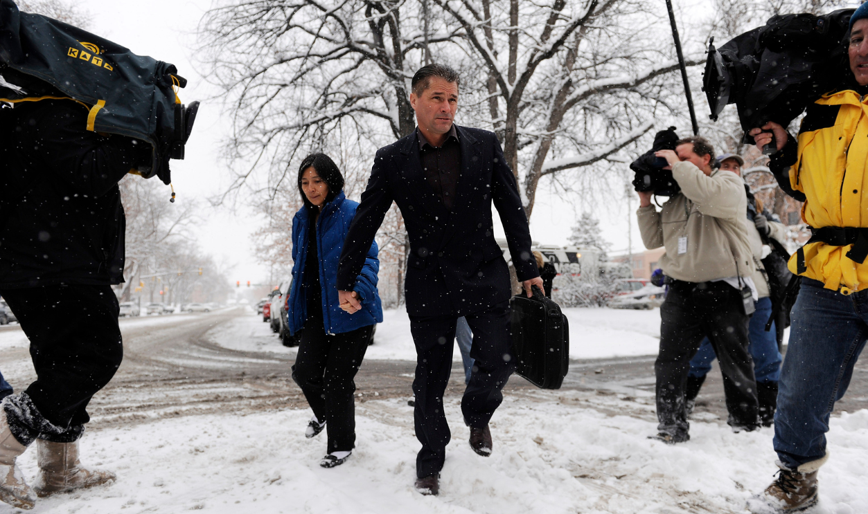 Balloon Boy Parents Sentenced For Their October Hoax FORT COLLINS, CO - DECEMBER 23: Richard Heene (2nd R) and Mayumi Heene (C) walk past a group of cameramen after their sentencing hearing at the Larimer County Justice Center December 23, 2009 in Fort Collins, Colorado. The couple are being sentenced on charges stemming from the