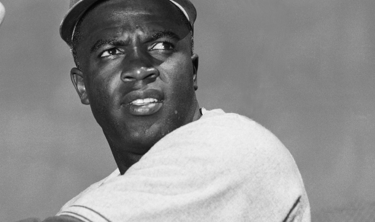 Jackie Robinson (1919-1972), Brooklyn Dodger from 1947-1956, the first black player in the major leagues of the 20th century. He made it into the Baseball Hall of Fame in 1962.