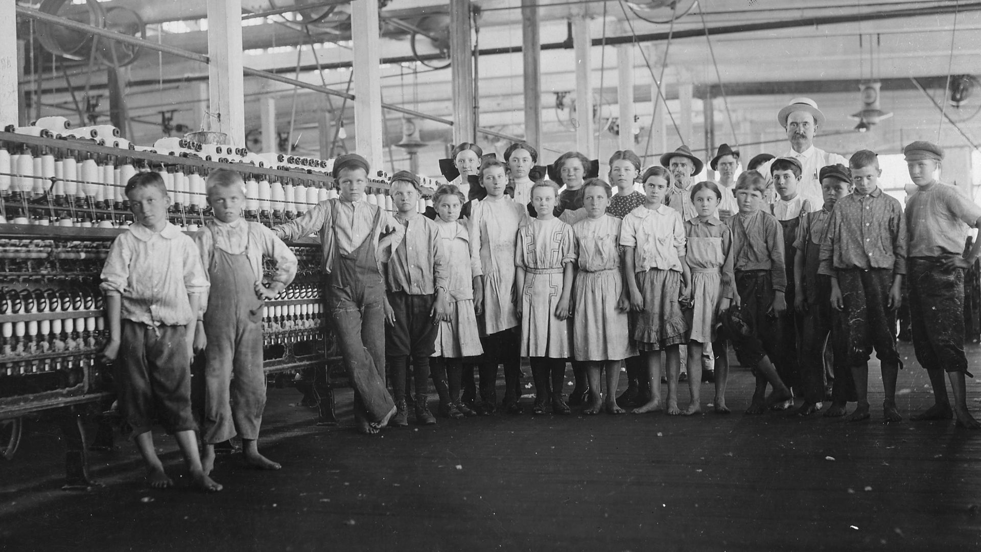 Children working in a textile mill.