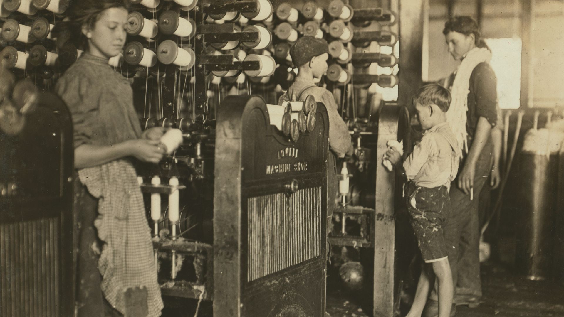 Title: Cherryville Mfg. Co., Cherryville, N.C. One of the smallest boys. Doffer.
Abstract: Photographs from the records of the National Child Labor Committee (U.S.)
Physical description: 1 photographic print.

Notes: Boys.; Girls.; Textile mill workers.; 