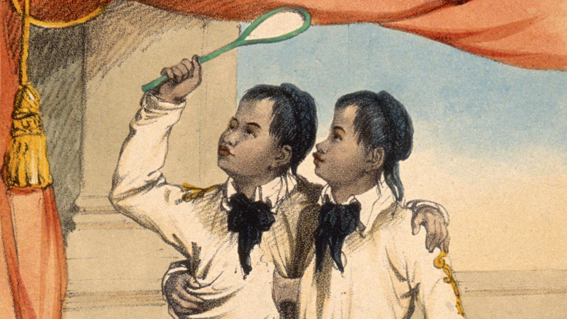 Topic-LCSH: Conjoined twins.
Genre/Technique: Portrait prints. Lithographs.
Subject name: Bunker, Chang, 1811-1874.