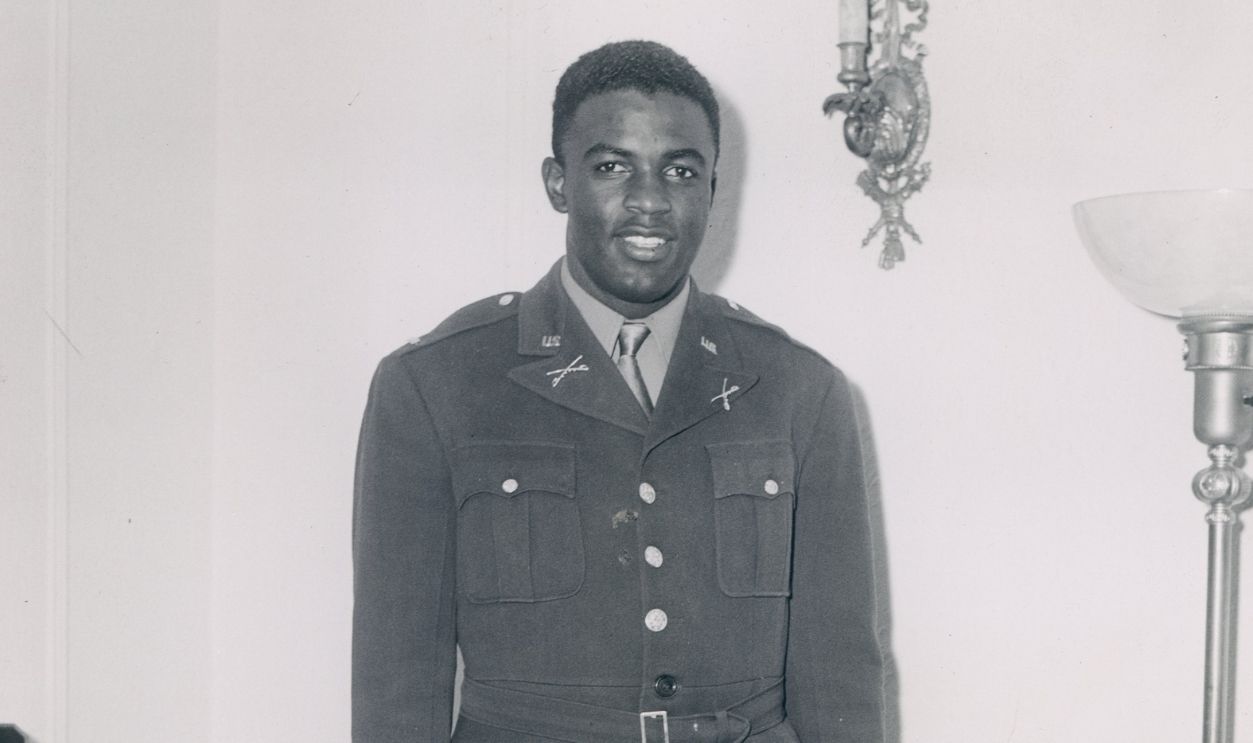 Jackie Robinson in his U.S. Army uniform