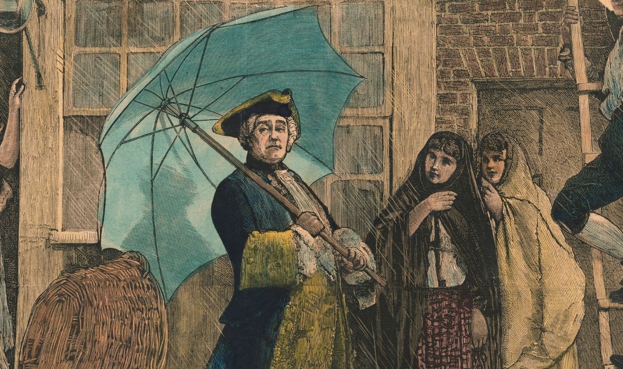 The First Umbrella--Mr. Jonas Hanway Walking Out In A Shower.