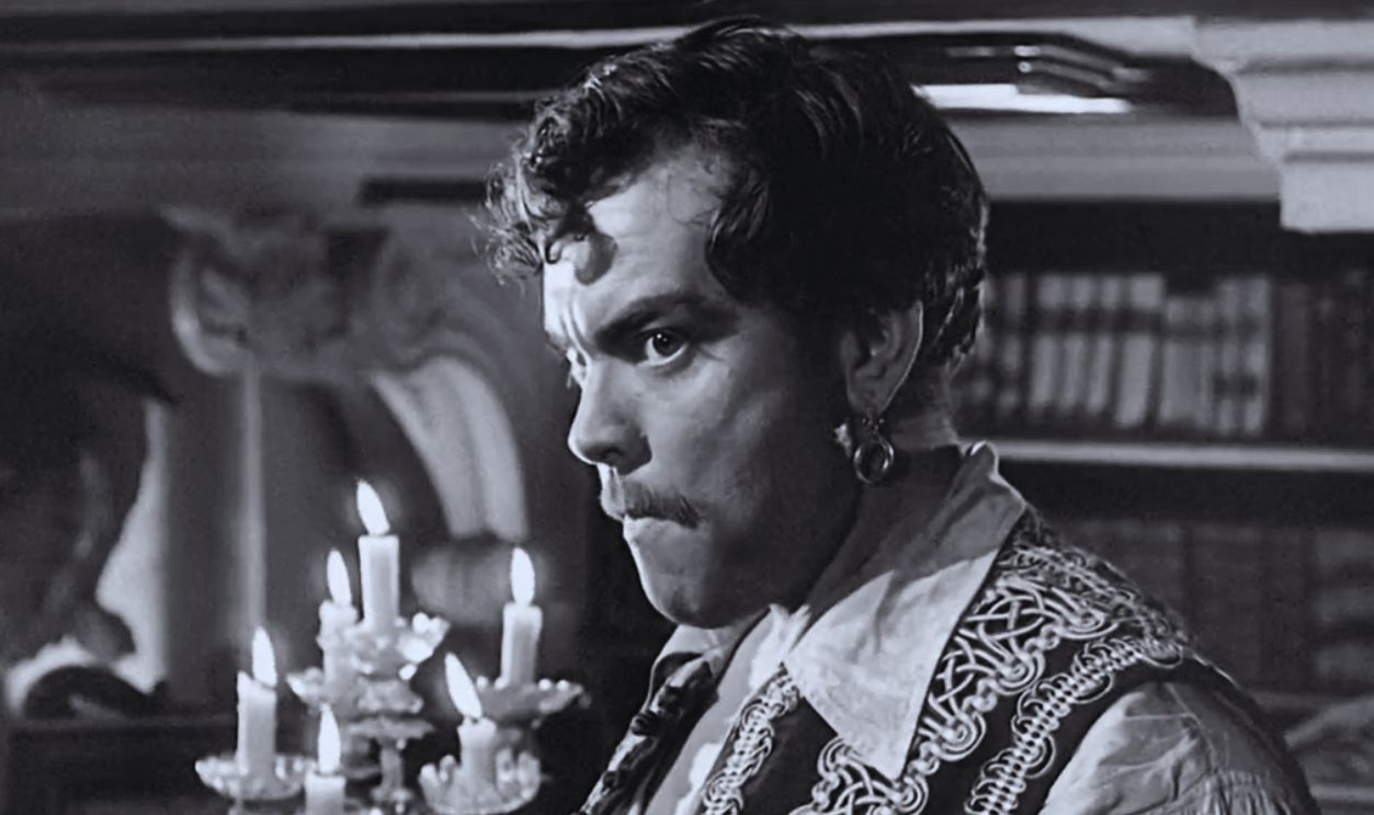 Screenshot from Black Magic (1949)