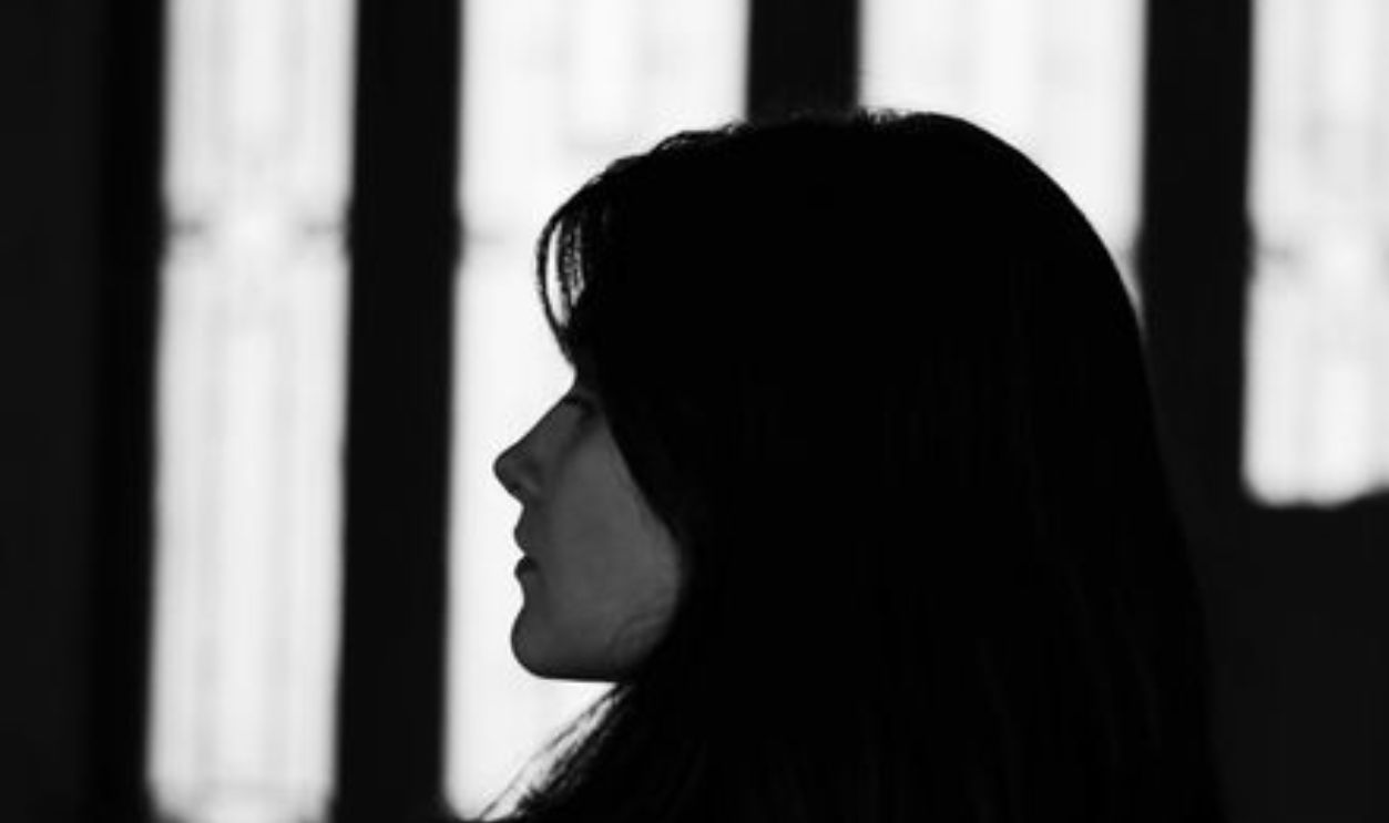 Sad woman silhouette