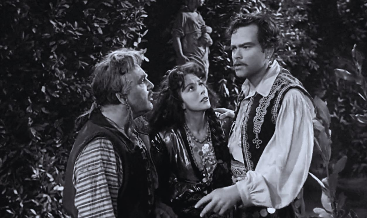 Screenshot from Black Magic (1949)