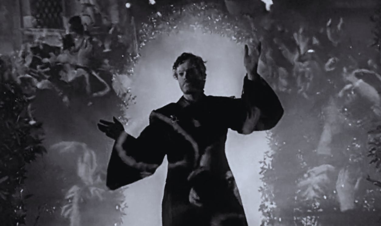 Screenshot from Black Magic (1949)