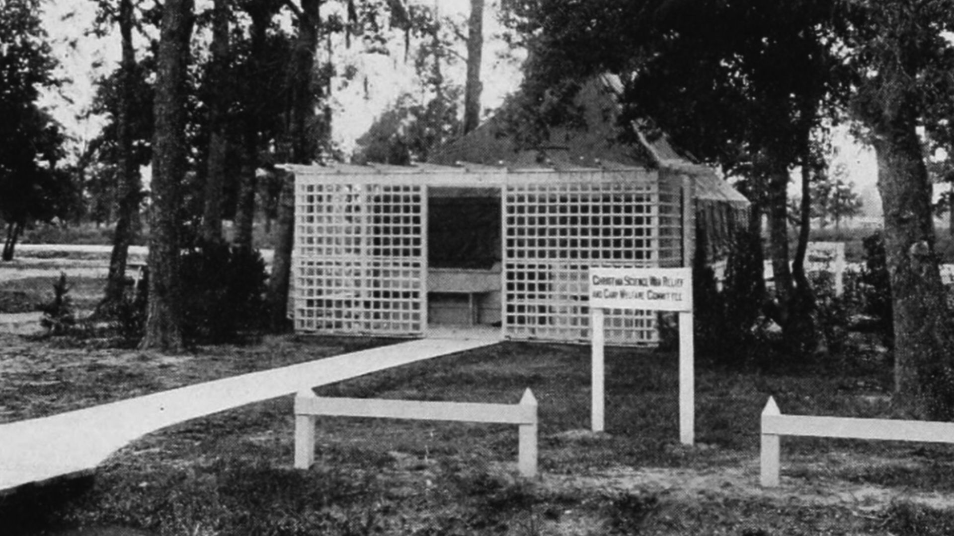 A tent War Relief Room in Camp Logan, Texas.
