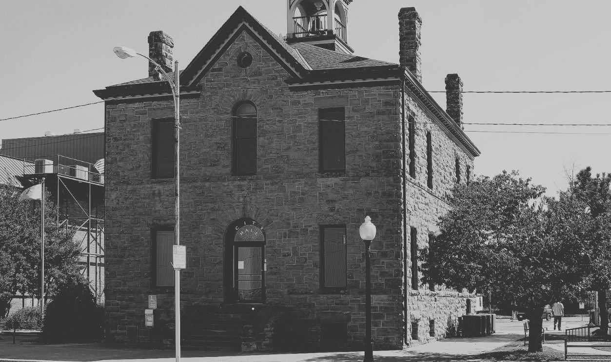 City Hall of Pawhuska, Oklahoma, United States. It was built in 1894 and listed on the National Register of Historic Places on January 1, 1976.