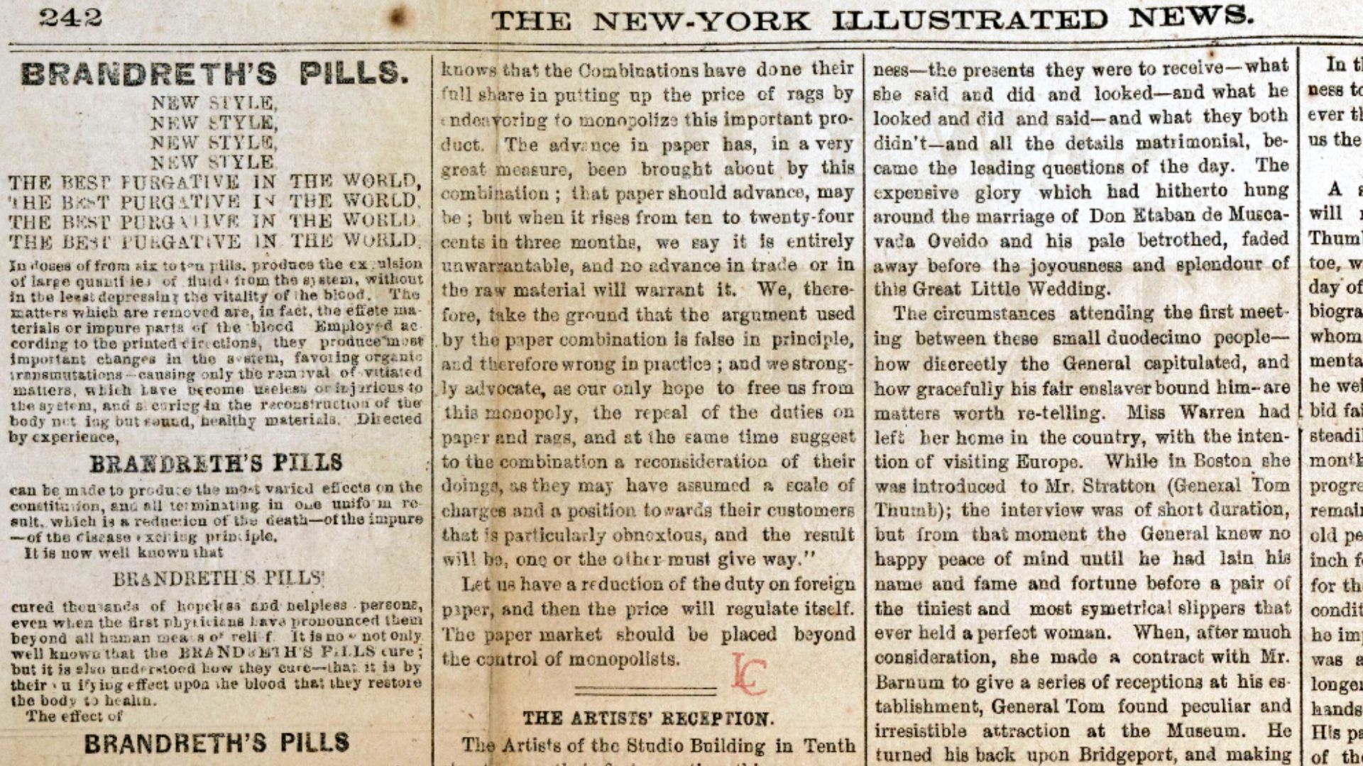 Advertisement in the New-York Illustrated News, February 1863.