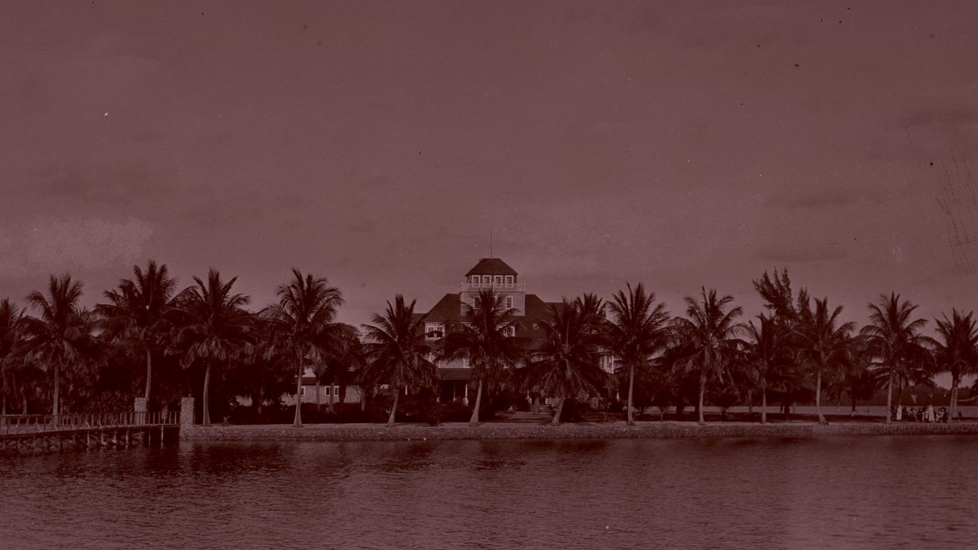 A view of the Hygeia Hotel on Munyon's Island near Palm Beach, Florida.