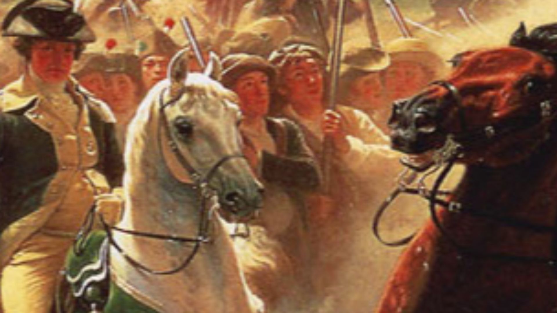 A collection of public domain images of the American Revolutionary War, together in a montage.