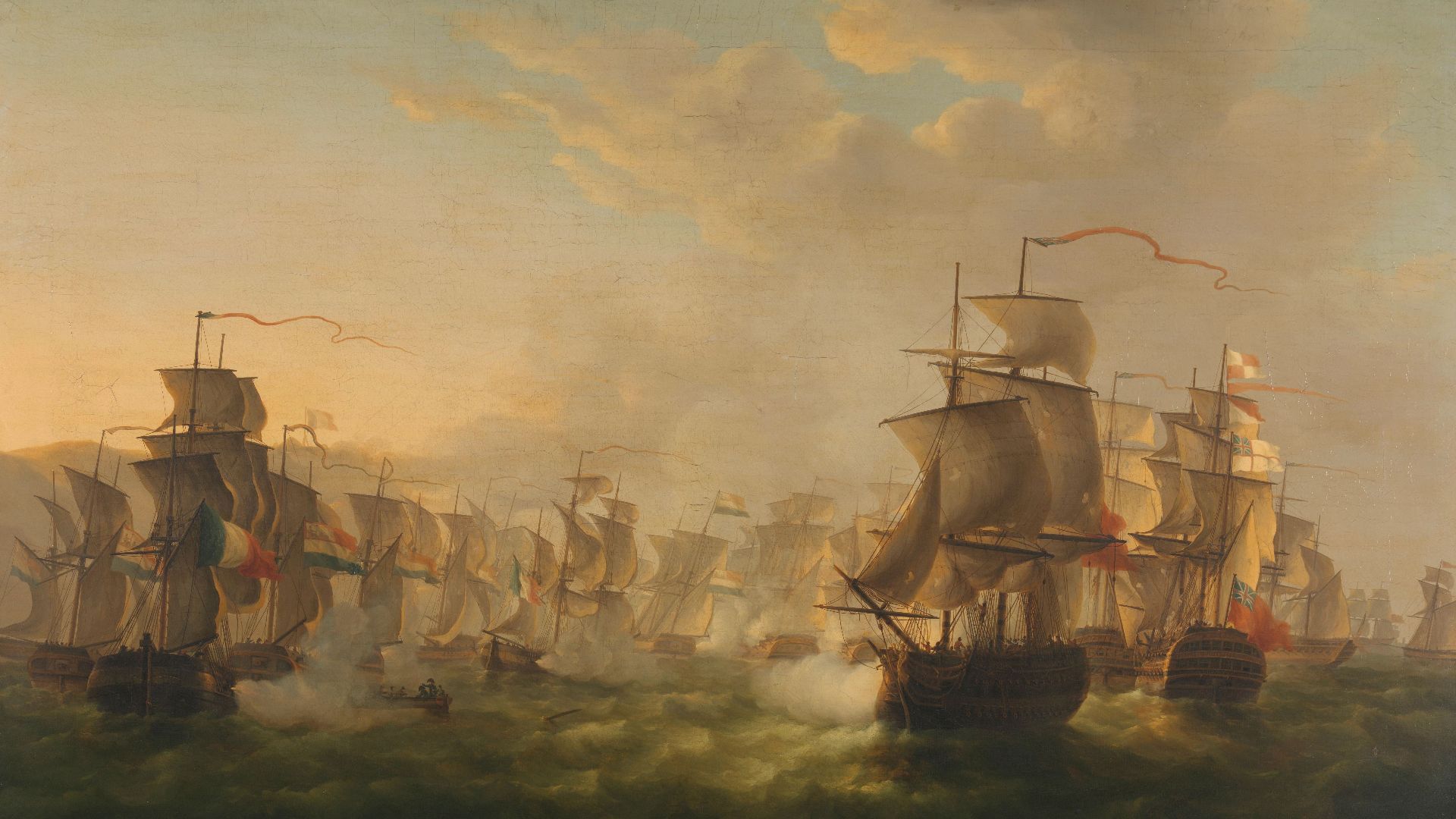 The encounter between the Dutch and British fleets during the journey of the Dutch flotilla to Boulogne, 1805