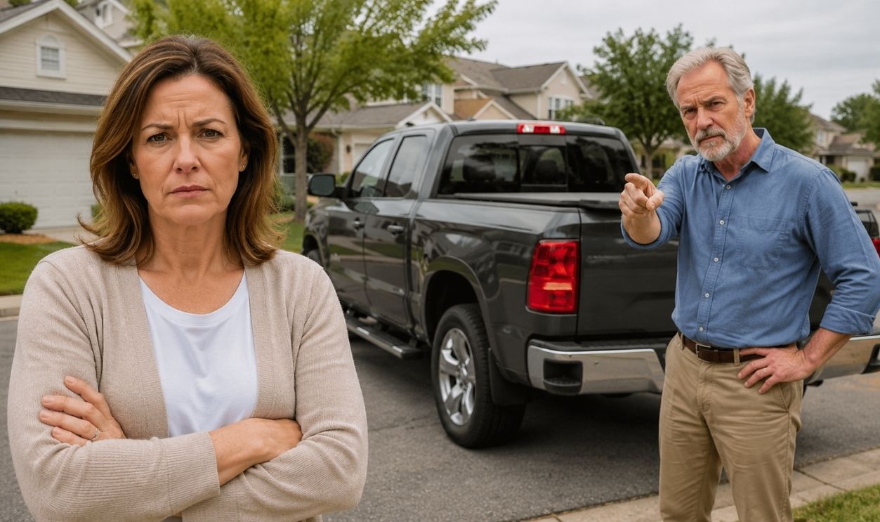 Tense Suburban Street Confrontation