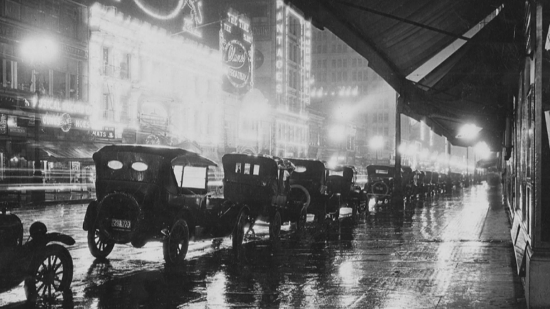 Los Angeles, at night, 1920.