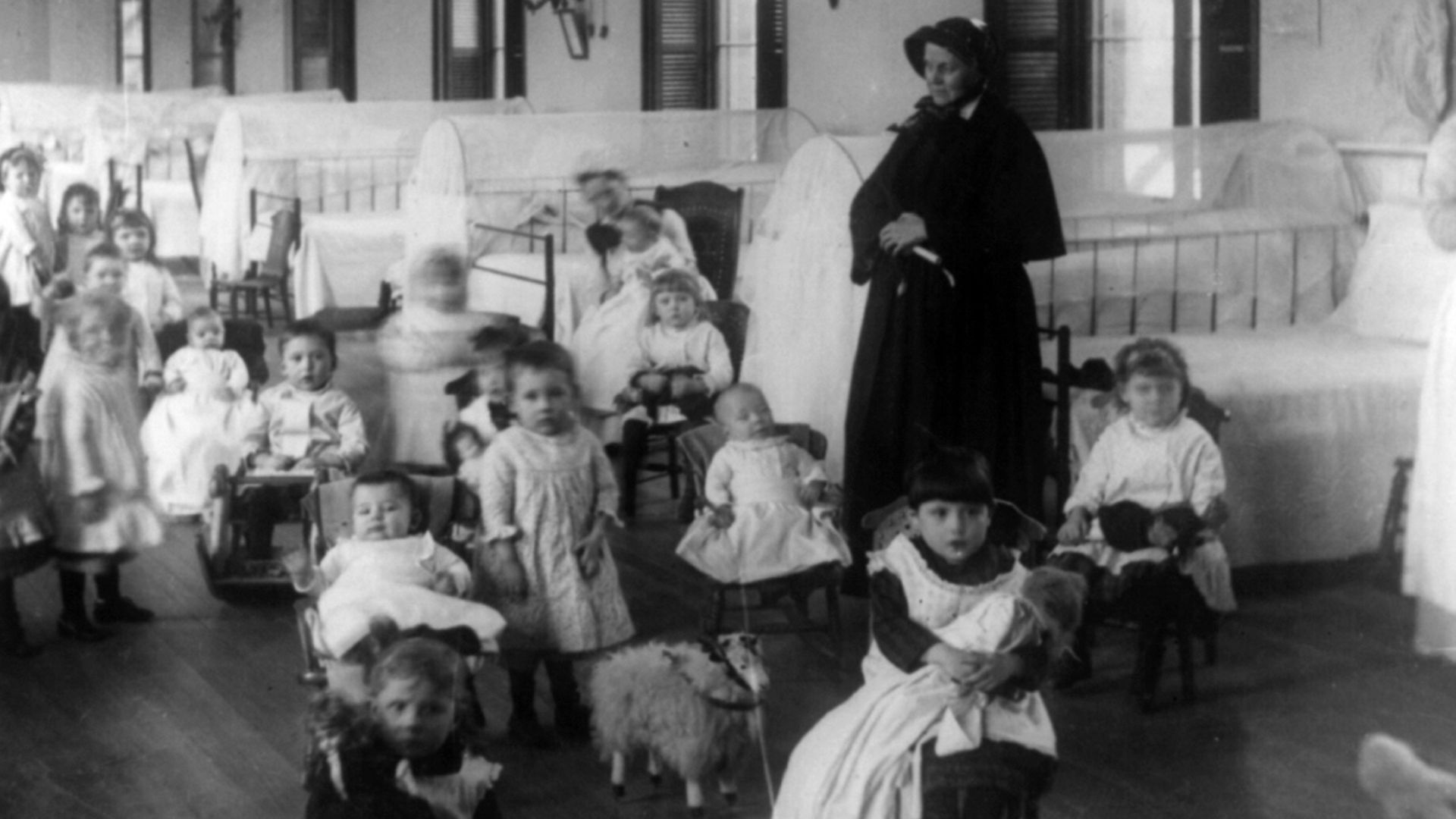 Sister Irene and children at New York Foundling orphanage