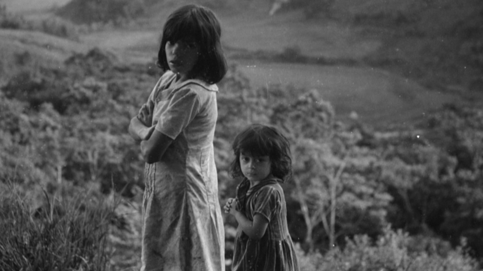 Children who live on a hill farm near Corozal, Puerto Rico