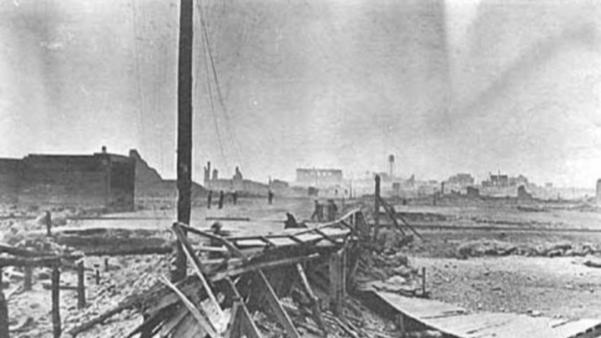 Ruins of downtown Hinckley after the 1894 fire.