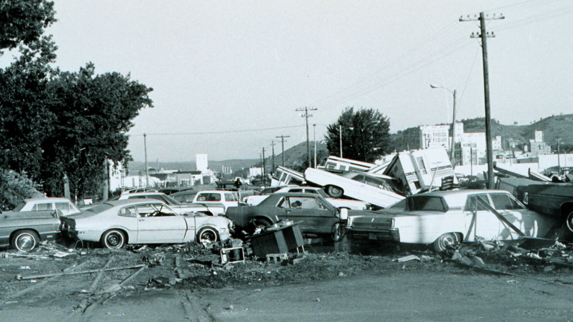 Aftermath of the flash flood of June 9-10, 1972, Rapid City.  The original of this image is found at [1]