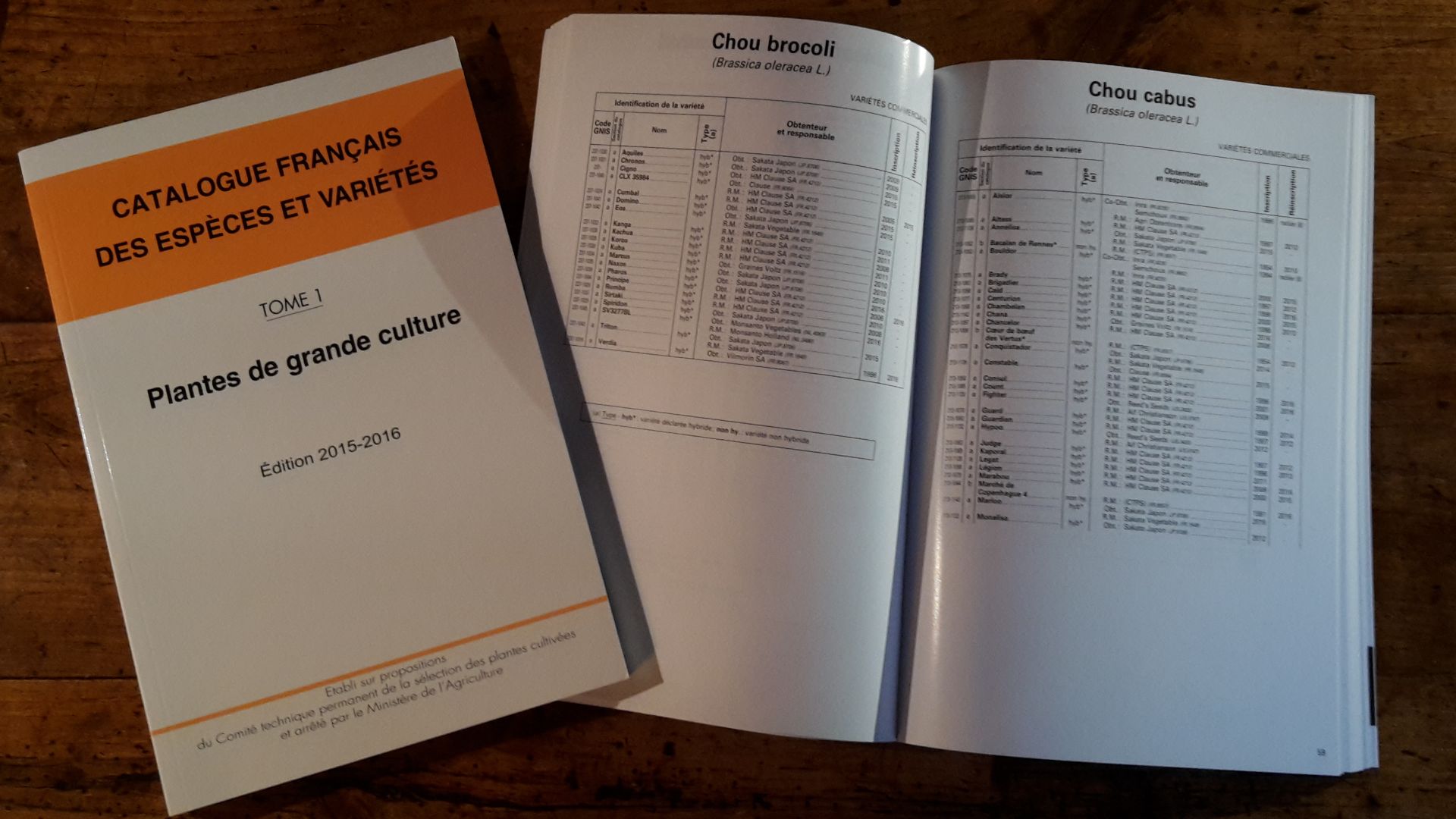 Catalogue officiel français des espèces et variétés. Edition 2015-2016 Sedis