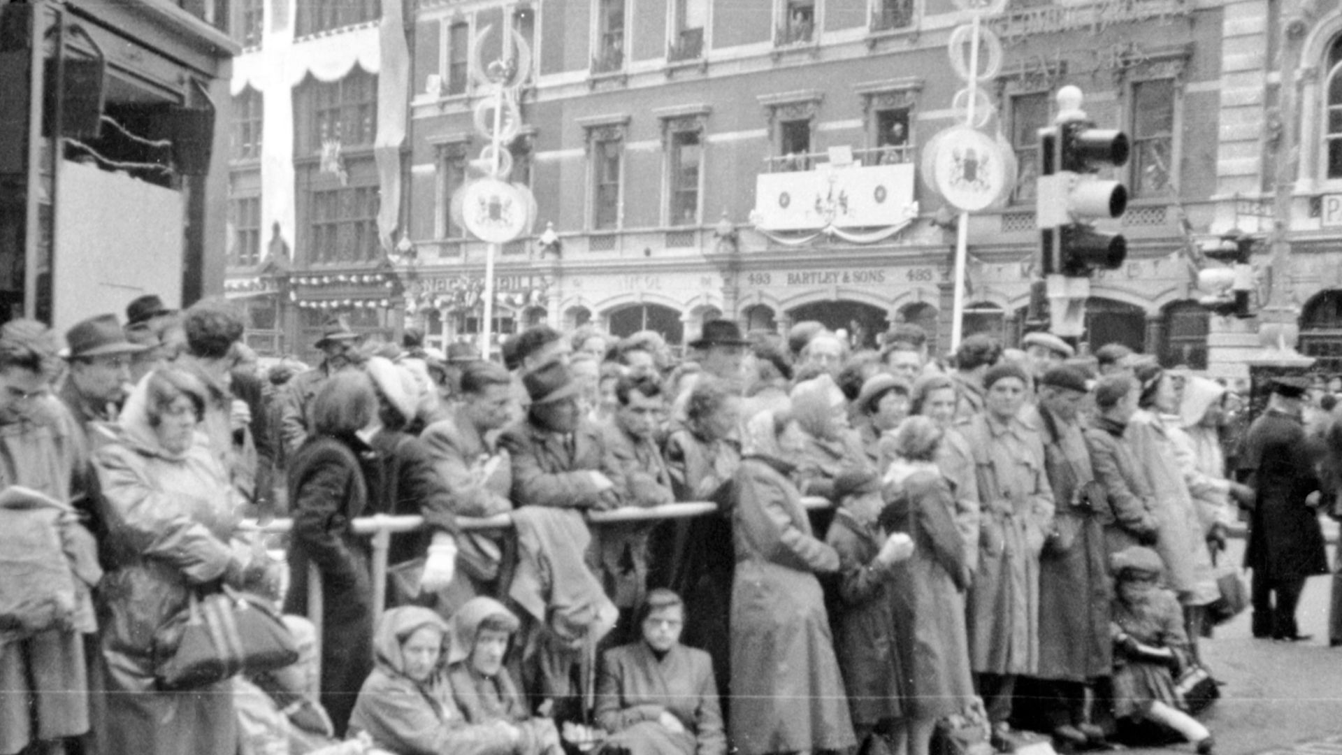 Coronation crowds at Portman Street/Oxford Street, 1953