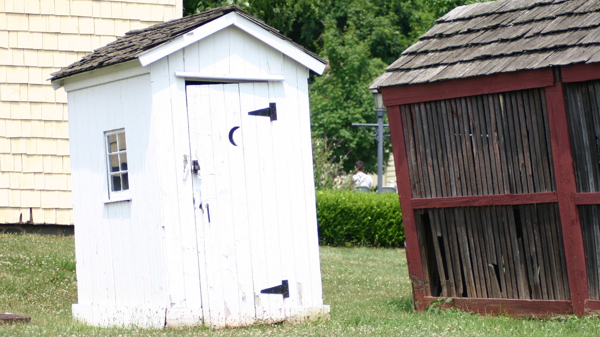 white outhouse