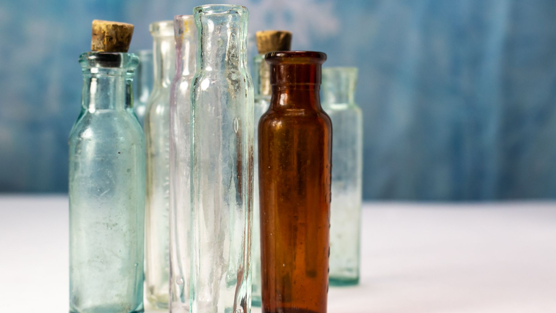 Group of Vnitage Glass Medicine Bottles