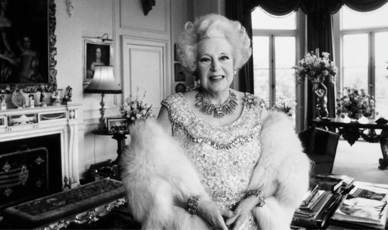 Novelist Barbara Cartland in her mansion. 
