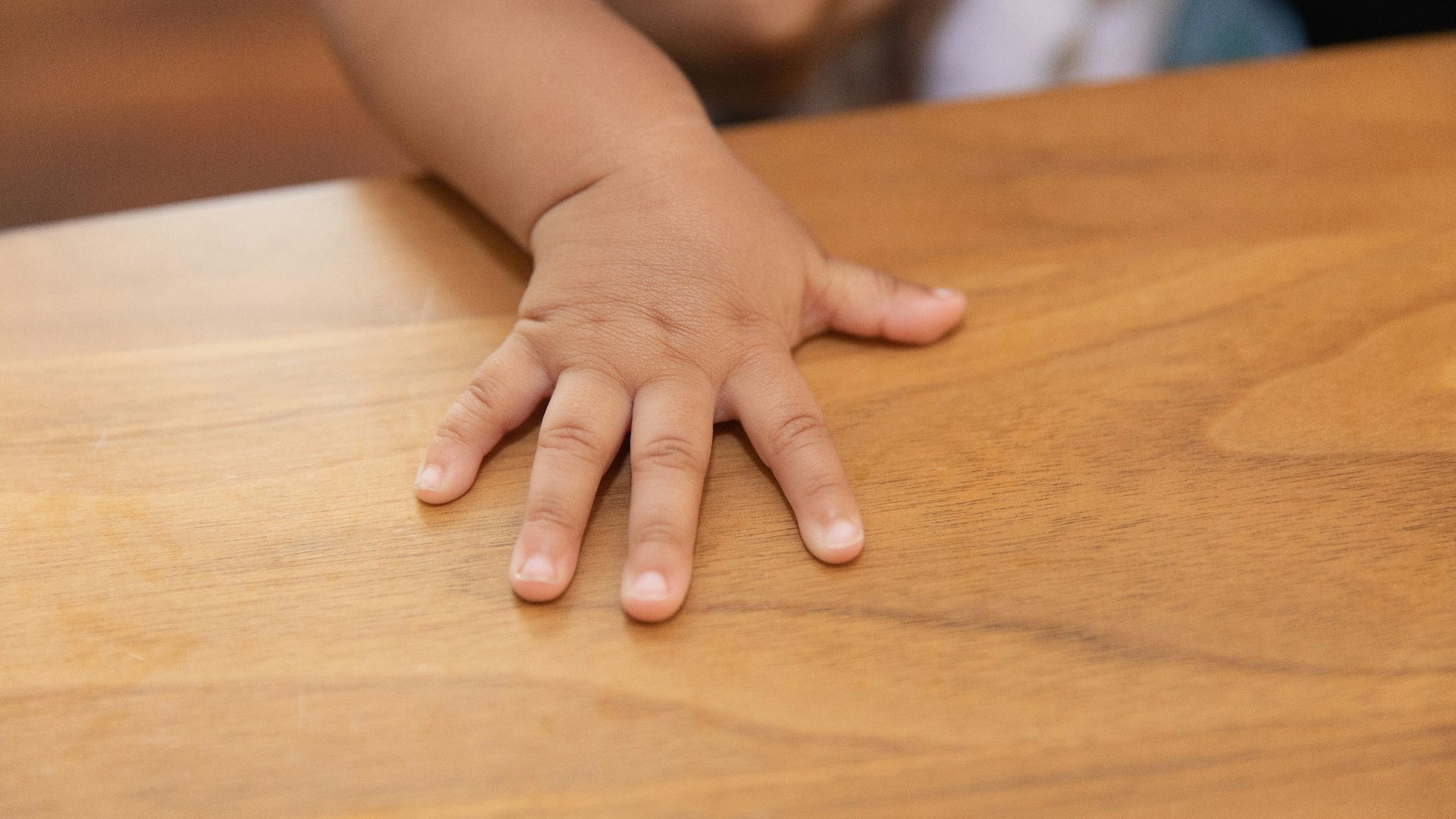 a close-up of a baby's hand