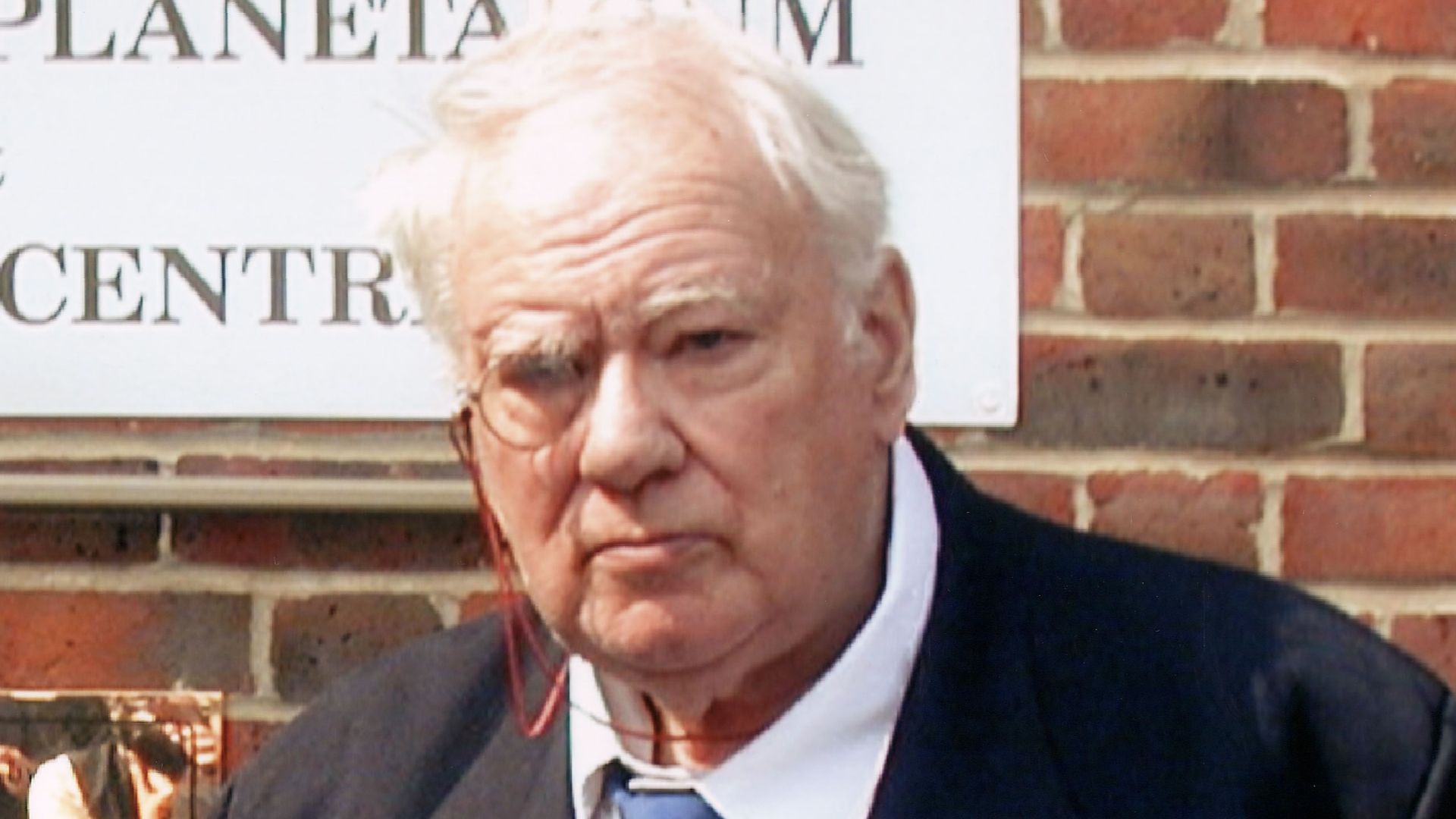 Sir Patrick Moore at the opening of the South Downs Planetarium.