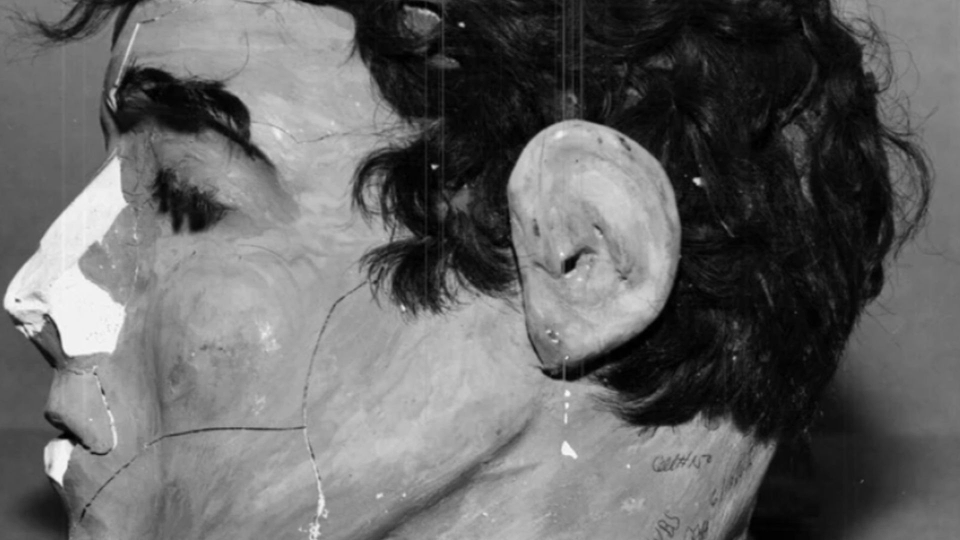 Side view of dummy head found in Frank Morris’ cell.