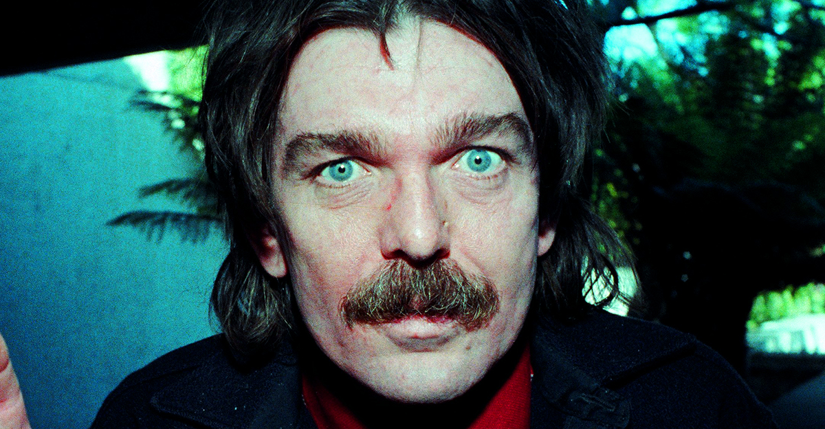 Captain Beefheart posing backstage at The Oakland Coliseum in 1976 in Oakland, California. 
