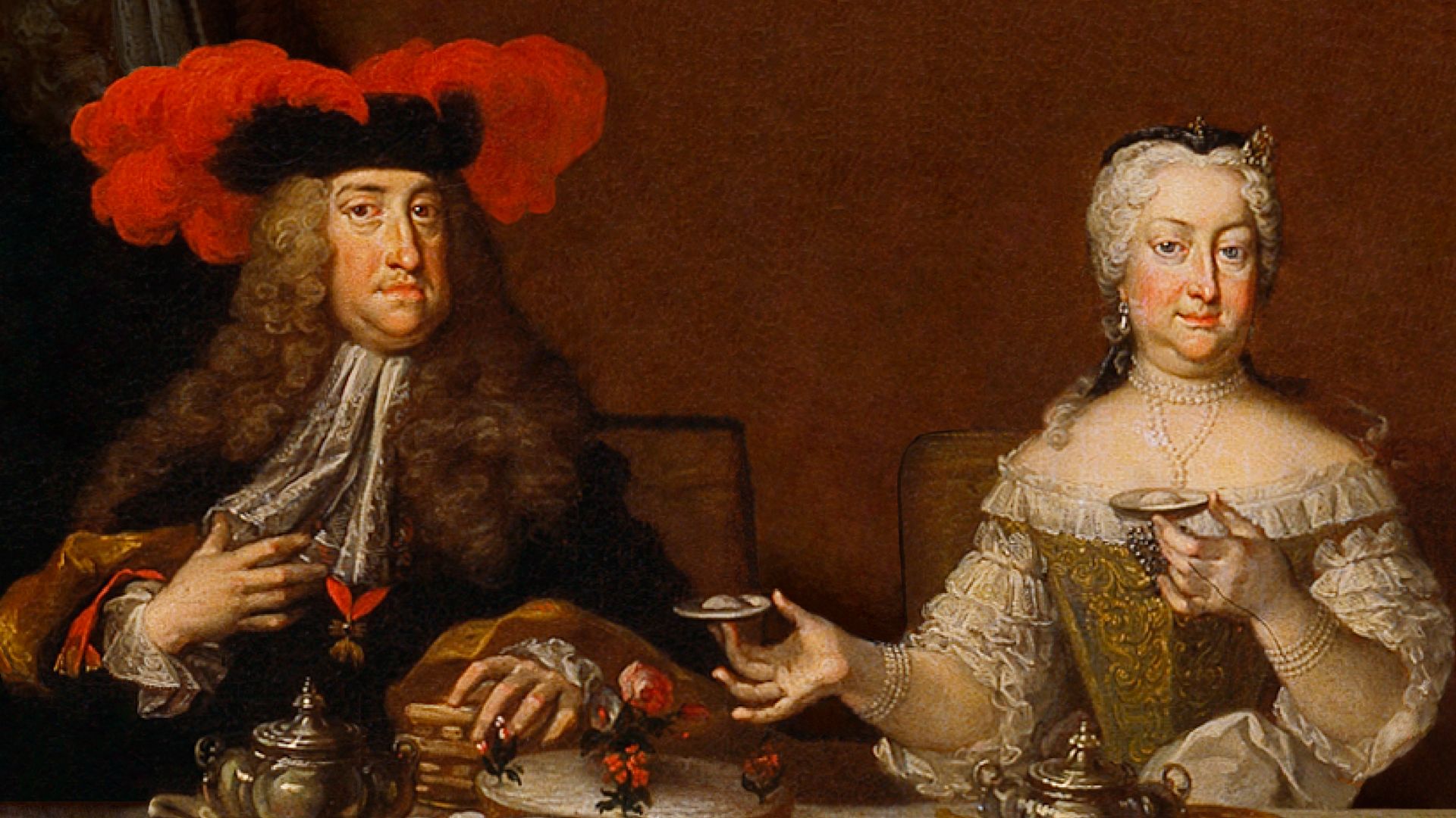 Edited detail showing Emperor Charles VI and his wife Empress Elisabeth Christine