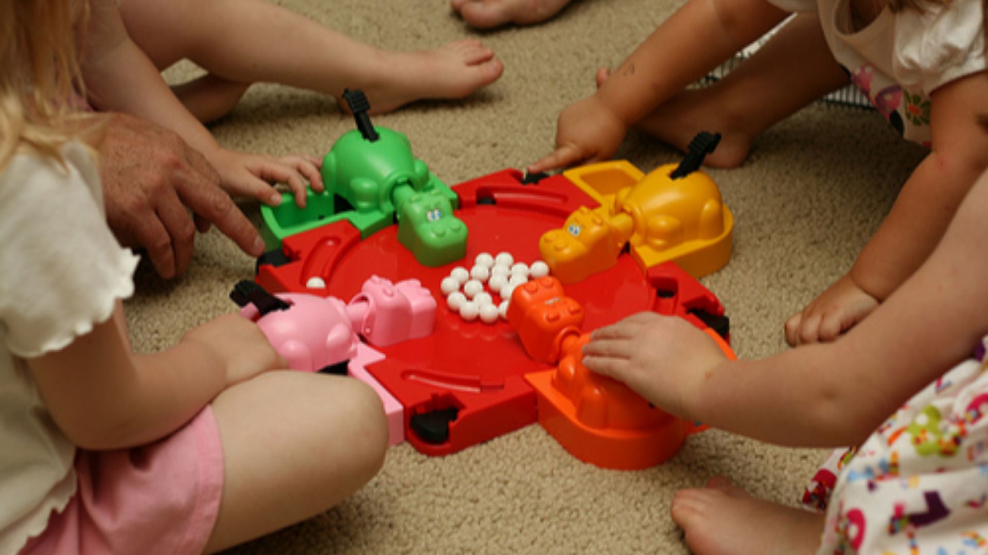 Friends of ours that moved to North Dakota were back in town for the weekend.  

All the kids played Hungry Hippos for a while until it became too chaotic.