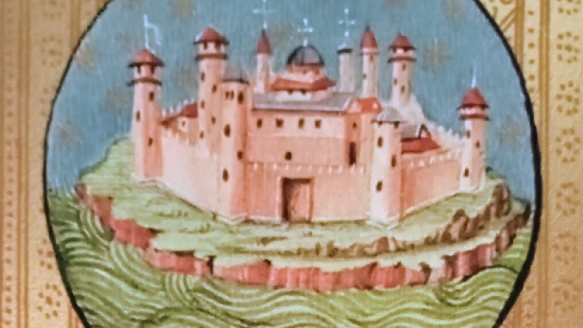 Arcana card N°21 in Visconti Sforza tarot deck, beautifully drawn in the mid XVth century by Italian artist Bonifacio Bembo for the Visconti and Sforza dukes of Milan.