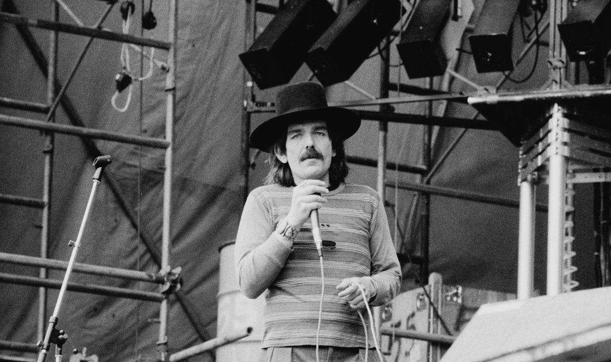 American singer-songwriter Captain Beefheart (Don Van Vliet, 1941 - 2010) performing with The Magic Band at the Knebworth Festival, Knebworth House, Hertfordshire, 5th July 1975.