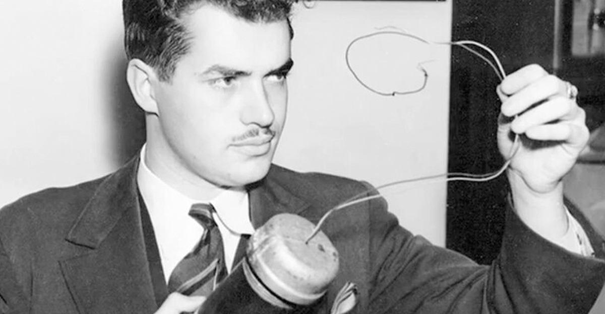 Jack Parsons examining an explosive