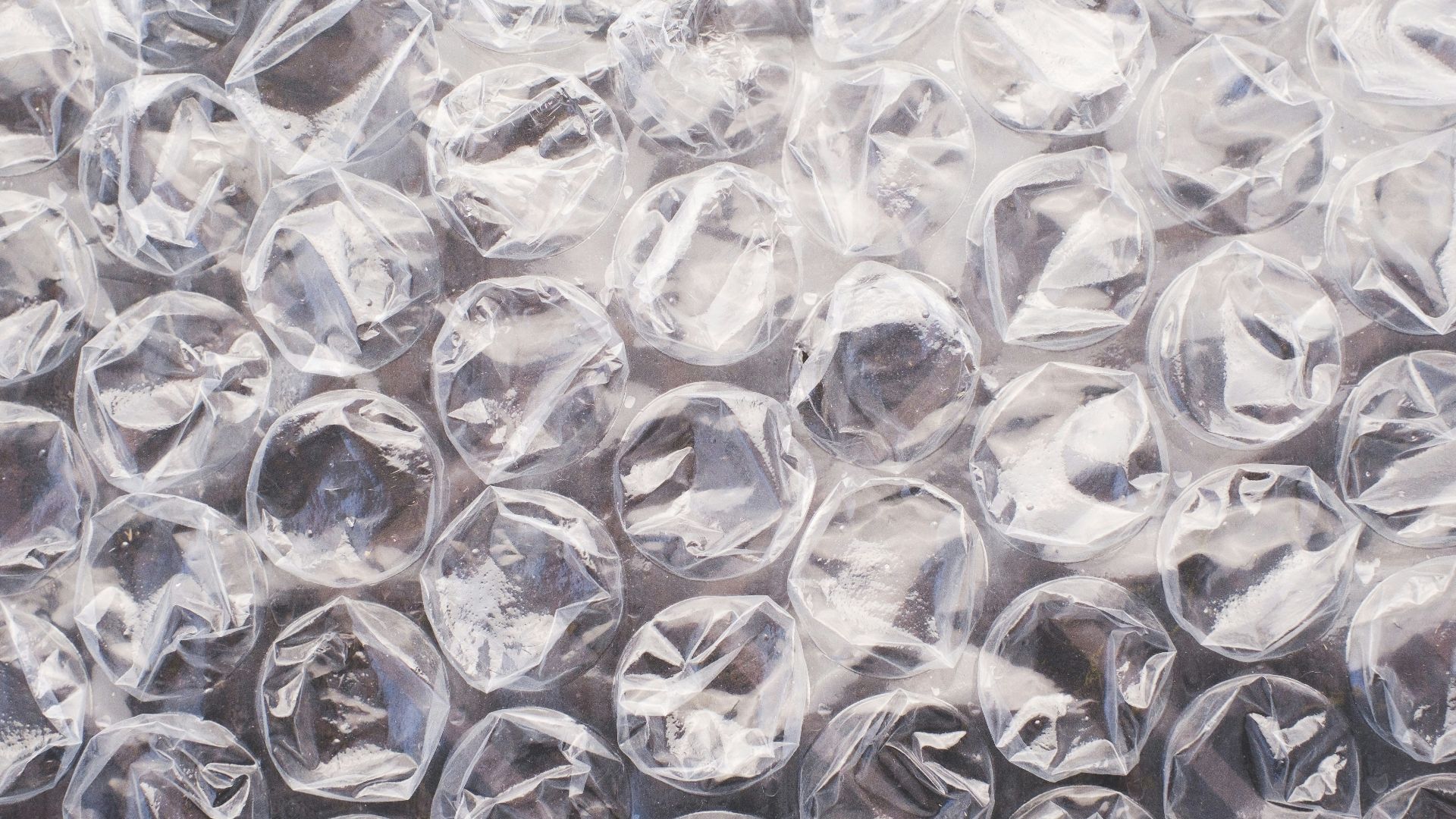 A close up of a plastic bag filled with lots of bubbles