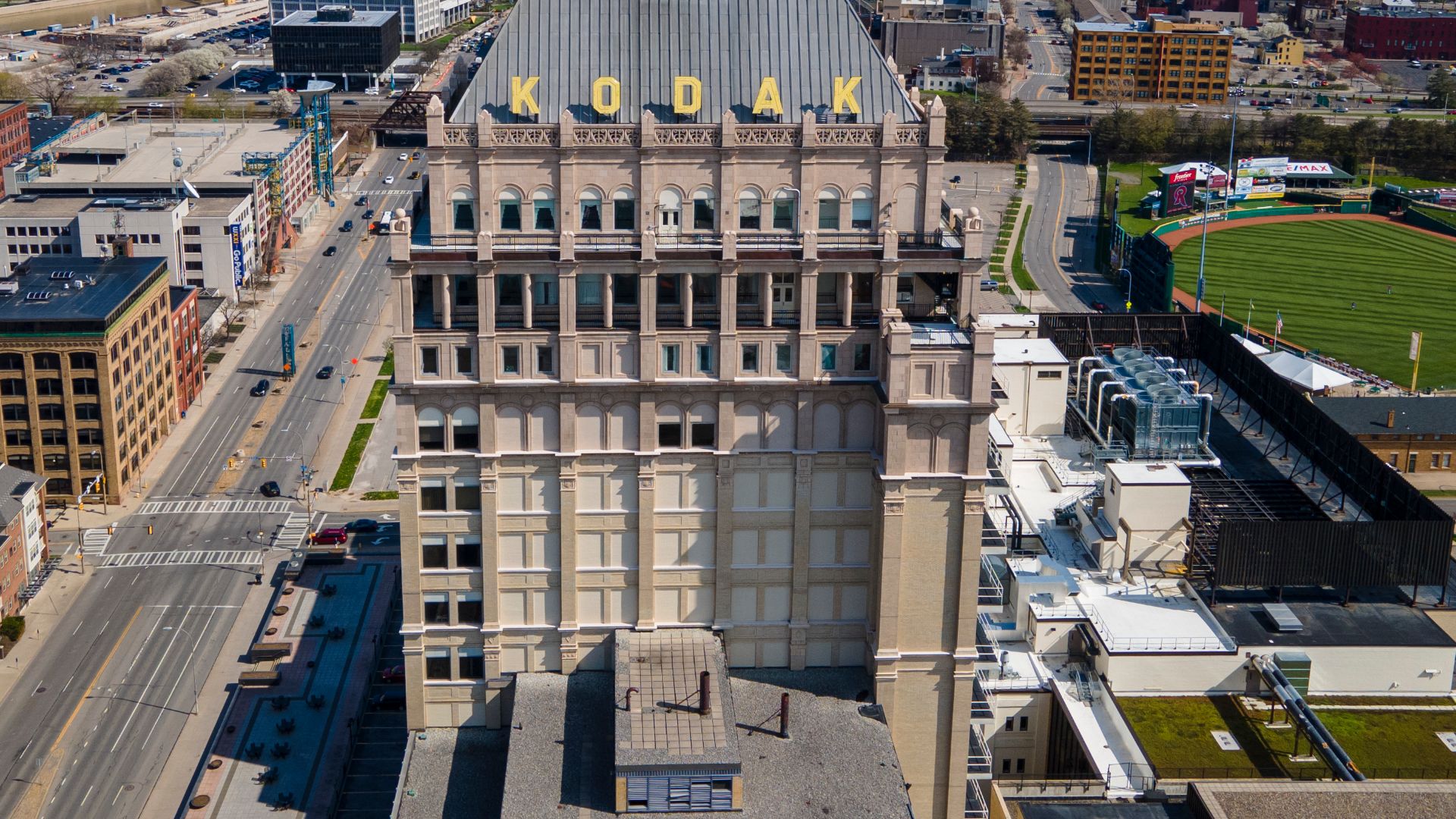 The Eastman Kodak Company world headquarters is in Rochester, New York, on Friday, April 29, 2022. Photo by Ted Shaffrey