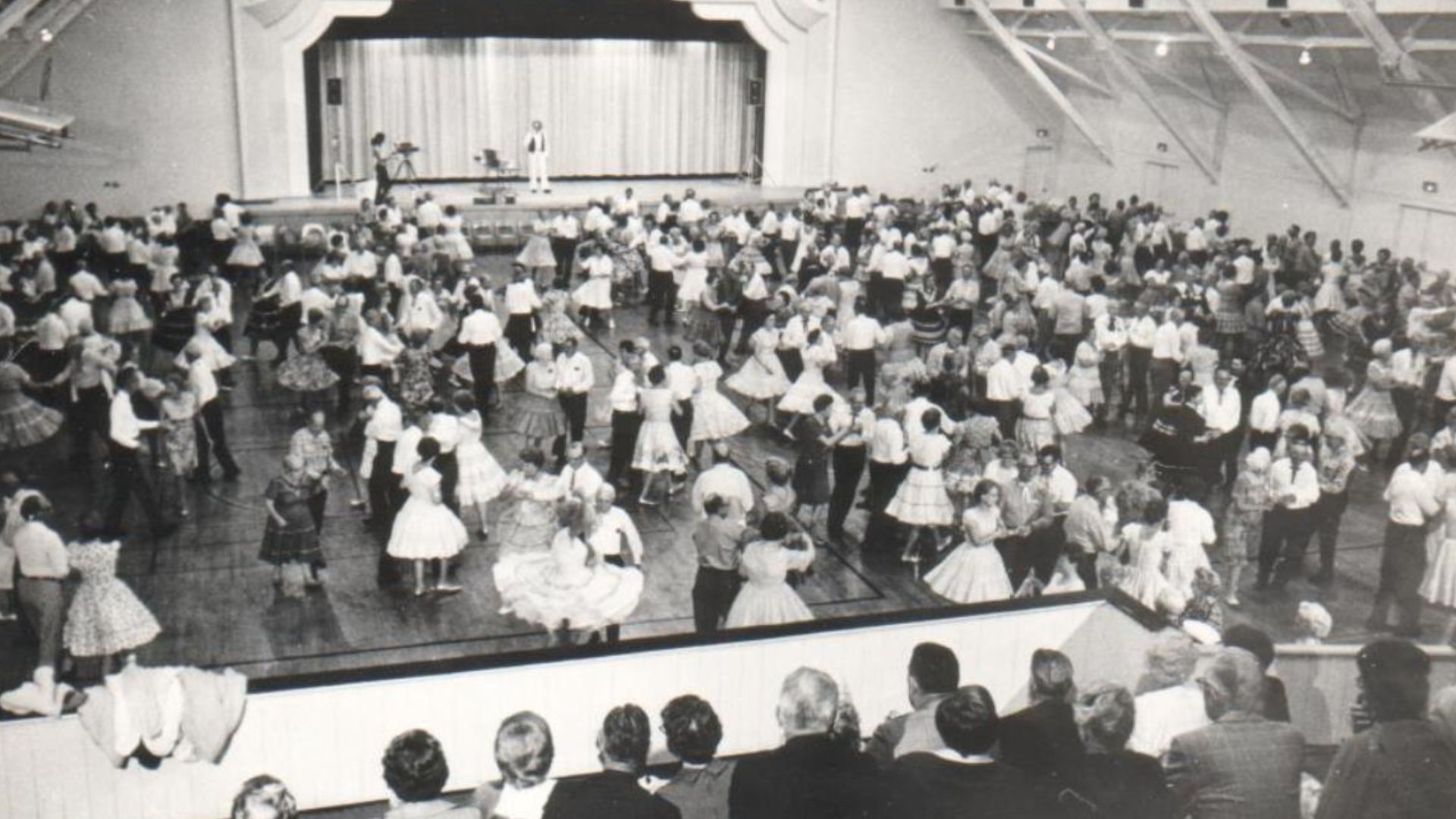 copy of a photograph of the interior of the historic Sarasota Municipal Auditorium in the governmental archive available to the public at the Sarasota County History Center - this building is listed on the Florida Master Site File of historic buildings an