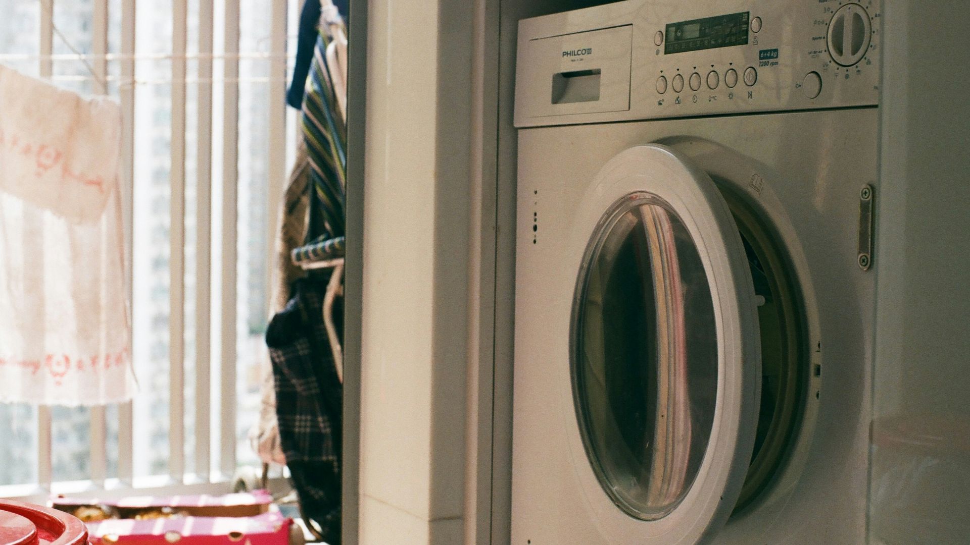 white front load washing machine